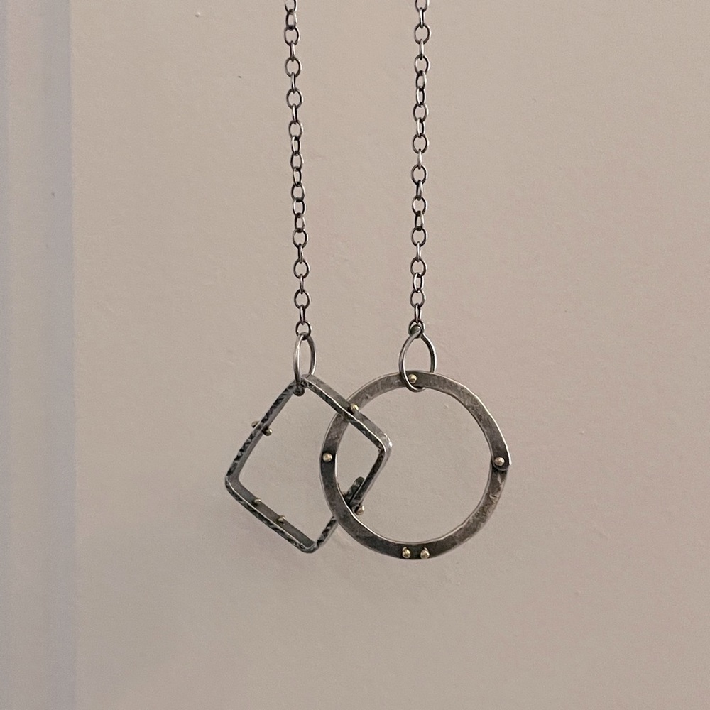 Nichole Collins oxidized silver necklace